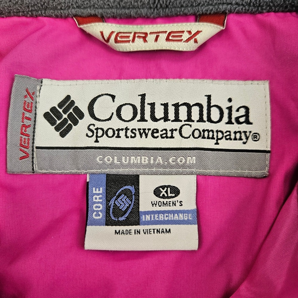 COLUMBIA Quilted Jacket Women XL Pink Vertex Interchange Puffer Fleece Lined - Picture 3 of 16